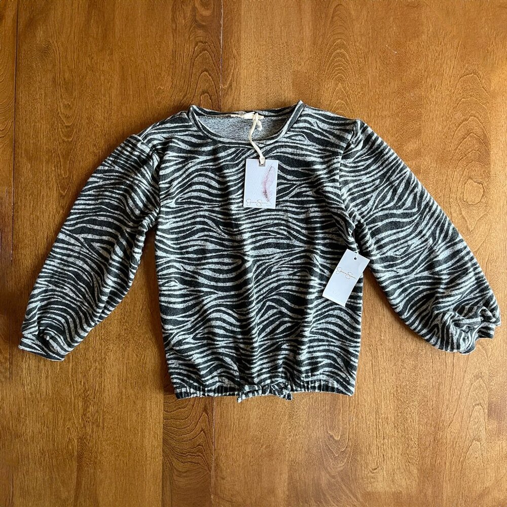 Jessica Simpson zebra top 5/6 NWT